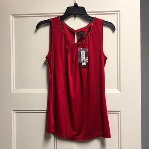 Red blouse tank top